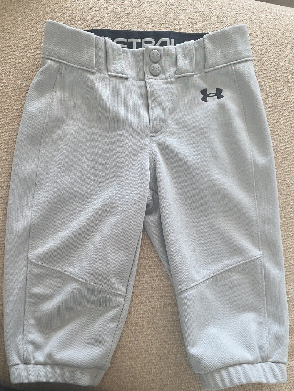 Under Armour Light Gray Kids Athletic Softball Pants